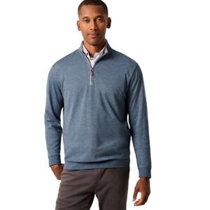 Johnnie-O Quarter Zip Sully Pullover Medium Blue Heather Golf Sweater Size M